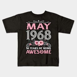 May 1968 56Th 56 Floral Kids T-Shirt